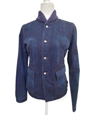 Marithe Francois Girbaud Vintage Dark Wash Denim Jean Jacket Blazer 90'S Y2K szM